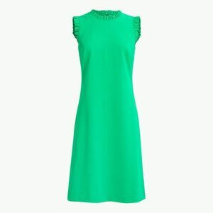 J. CREW Women’s Green Sleeveless Ruffle Sleeve Sheath Dress Sz 16